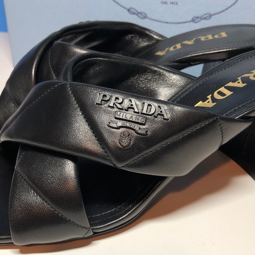 New Authentic Prada Black Leather Mules for Women Size 38! - Picture 4 of 12